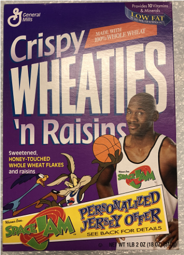 Vintage Wheaties Michael Jordan Space Jam Cereal Box - Mj Space Jam Box Wheaties (500x500), Png Download