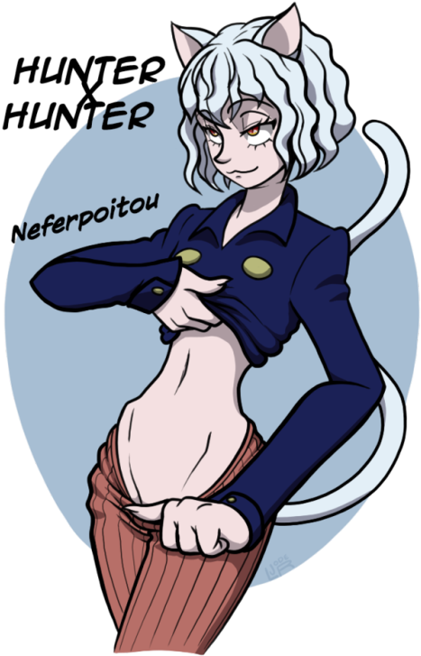Pitou Showing Off / Revealing Her Feminine Bits - Neferpitou Boy Fan Art (500x750), Png Download