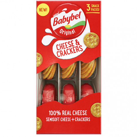 Babybel® Original Cheese & Crackers - Mini Babybel Cheese & Crackers (467x467), Png Download