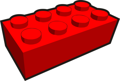 Lego House Brick Toy Block Wall - Red Lego Brick Clip Art (502x340), Png Download