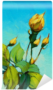 Yellow Rose, Painting By Oil On Canvas, Illustration - Oil Painting (400x400), Png Download