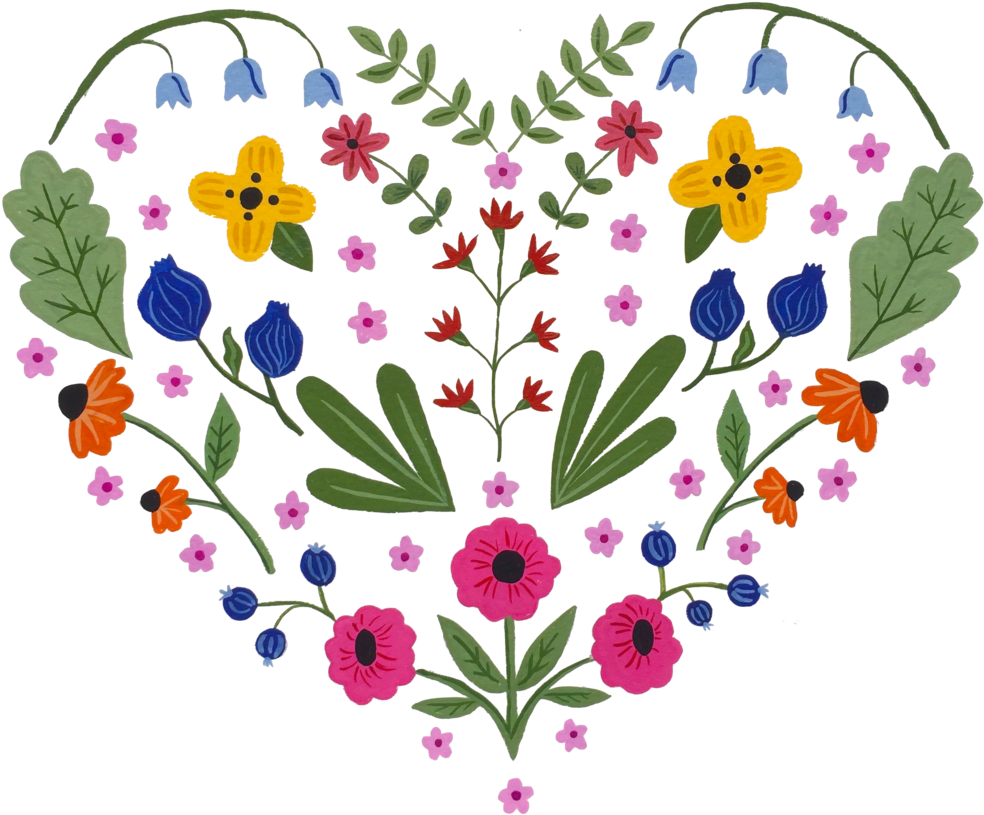 Floral Heart - Portable Network Graphics (1000x851), Png Download