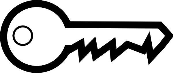 Skeleton Key Outline - Simple Drawing Of Key (600x255), Png Download