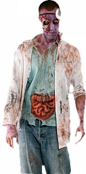 The Walking Dead - Halloween Doctor Face Paint (300x608), Png Download