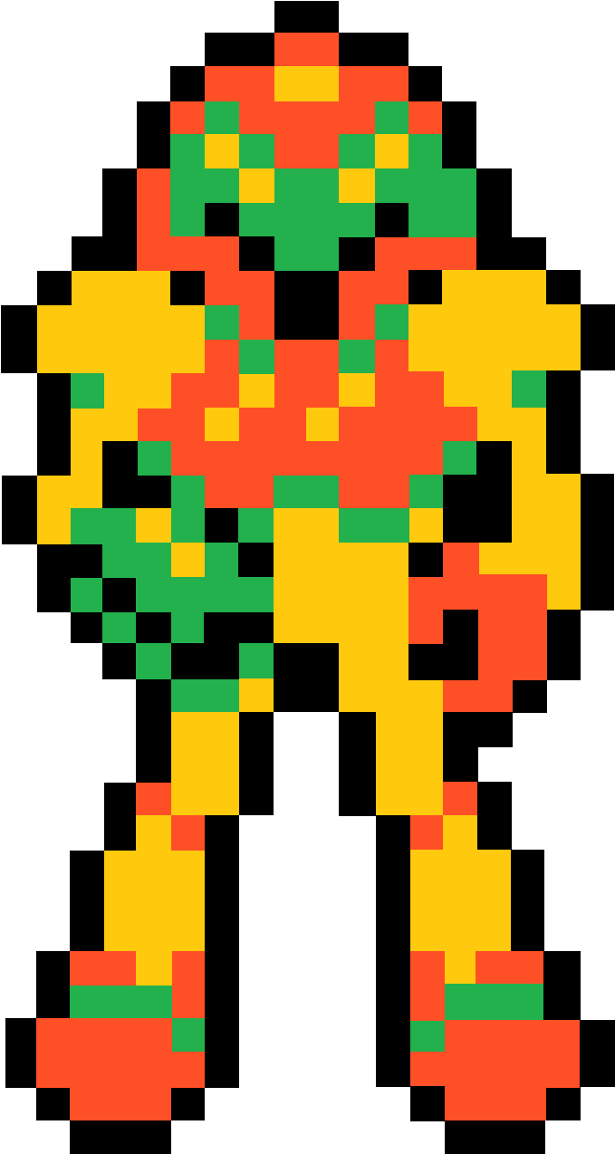 Bit Samus By - Samus Sprite 8 Bit (666x1199), Png Download