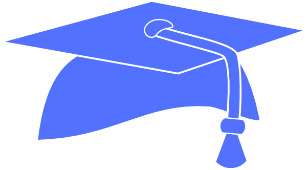 Red Graduation Cap Png - Graduation Cap Clipart Blue (600x332), Png Download