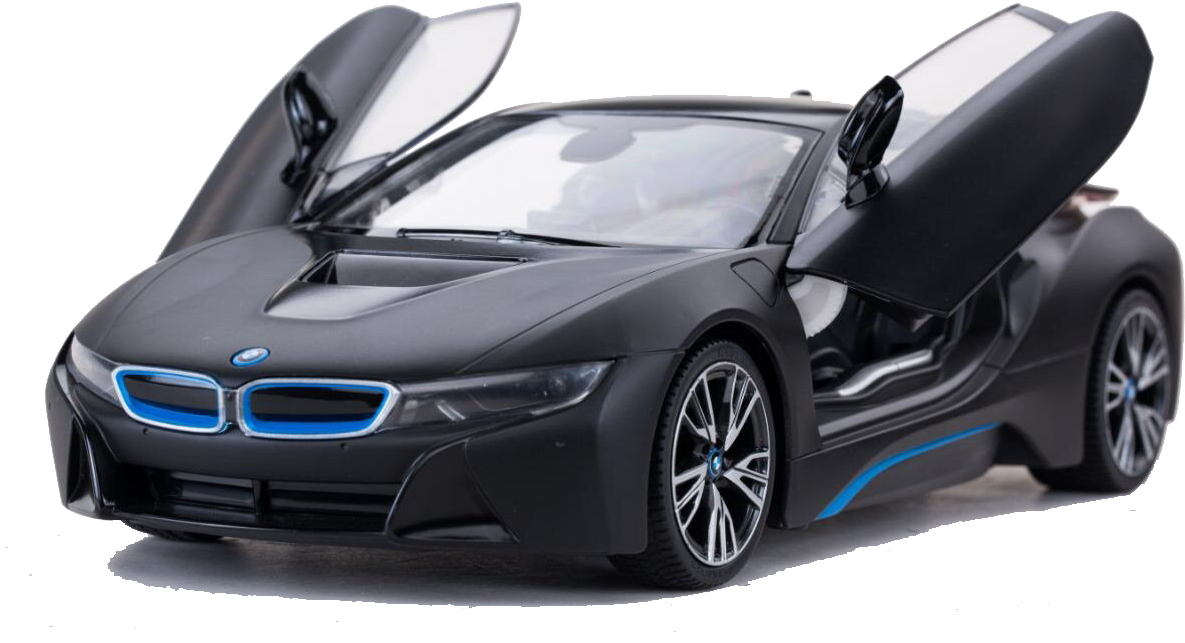 14 R/c Licensed Bmw I8 Authe - Aosom 1/14 Scale Bmw I8 Remote Control Car - Black (1234x788), Png Download