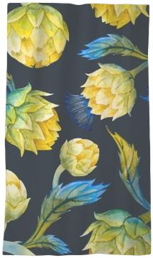 Watercolor Art Nouveau Artichoke Pattern Sheer Window - Art Nouveau (400x400), Png Download