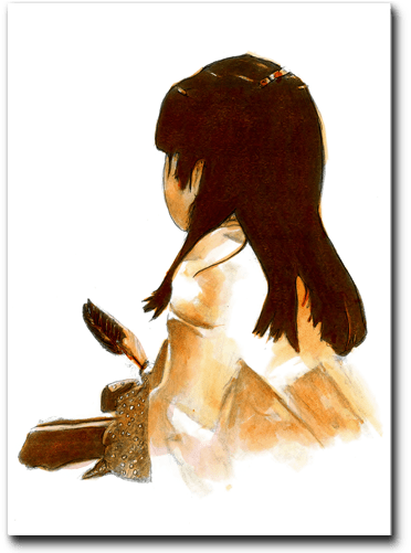 “ayashe” Cheyenne Indian Child With Feather Watching - Still Life (500x500), Png Download