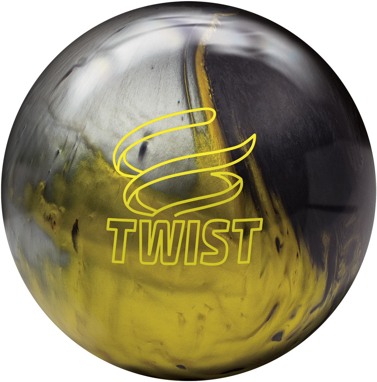Brunswick Twist Bowling Ball Black/gold/silver - Brunswick Twist (1280x1280), Png Download