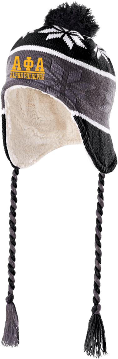 Alpha Phi Alpha Hat With Ear Flaps And Braids - Ridge Beanie (1155x1155), Png Download