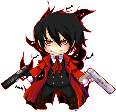 Anime Chibi Heart Most Popular Tags For This Image - Hellsing Alucard Chibi (490x481), Png Download