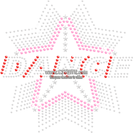 Iron On Stone Shining Star Dance Rhinestone Transfer - Pattern (450x450), Png Download