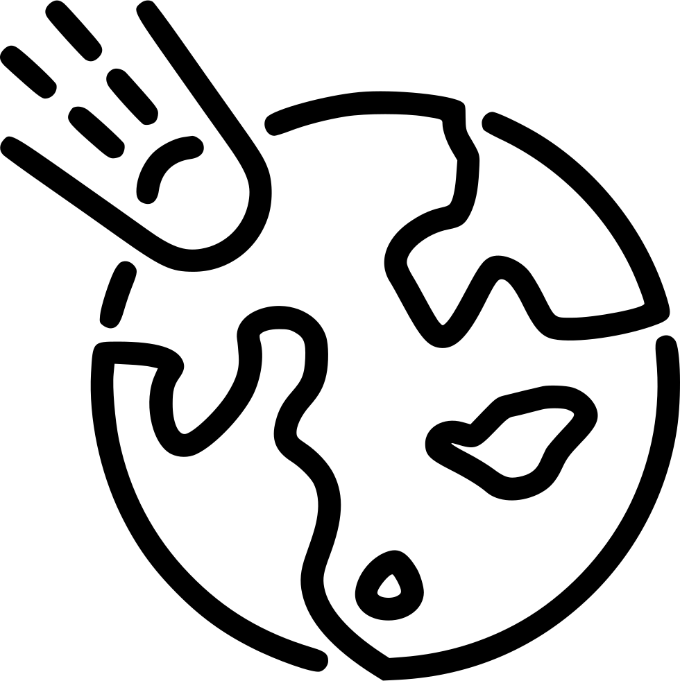 Earth Asteroid Comments - Meteorite Clipart Black And White (980x982), Png Download