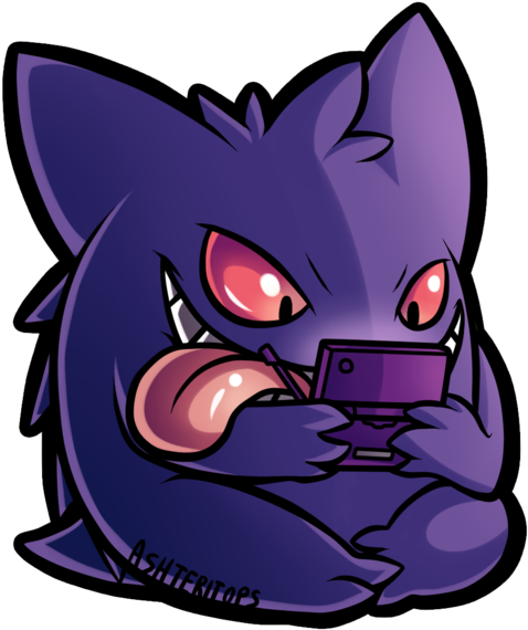 Gengar Commission By Ashteritops-d6f02bc - Pokemon Playing Ds (600x630), Png Download