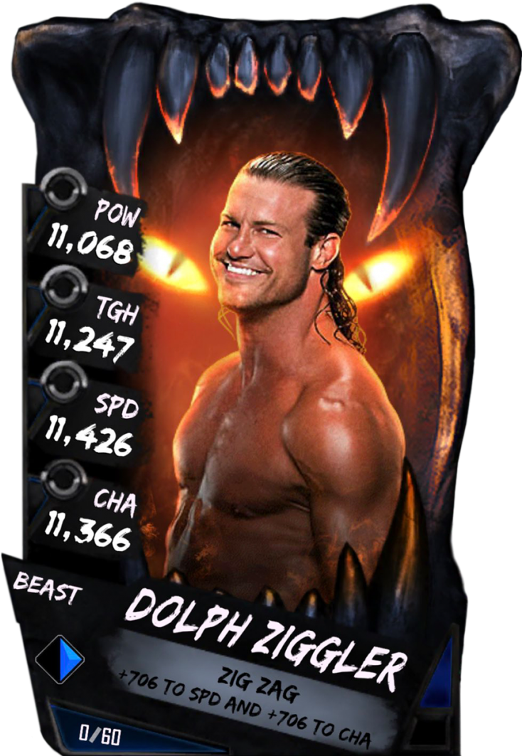 Dolphziggler S4 16 Beast - Jeff Hardy Wwe Supercard (733x1158), Png Download