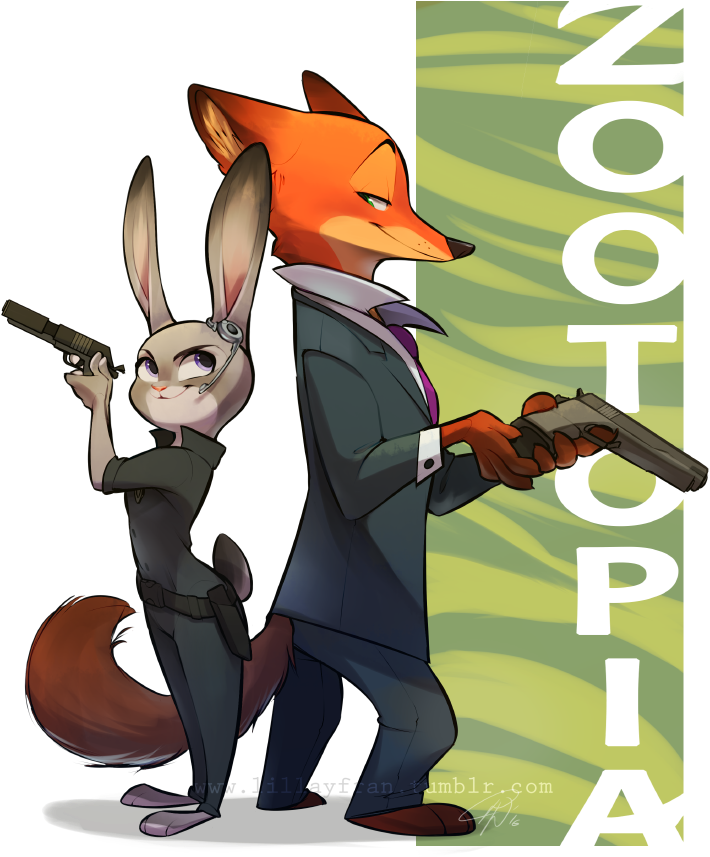 Nick Wilde Of Zootopia Police Department Lillayfran - Zootopia Gun (808x917), Png Download