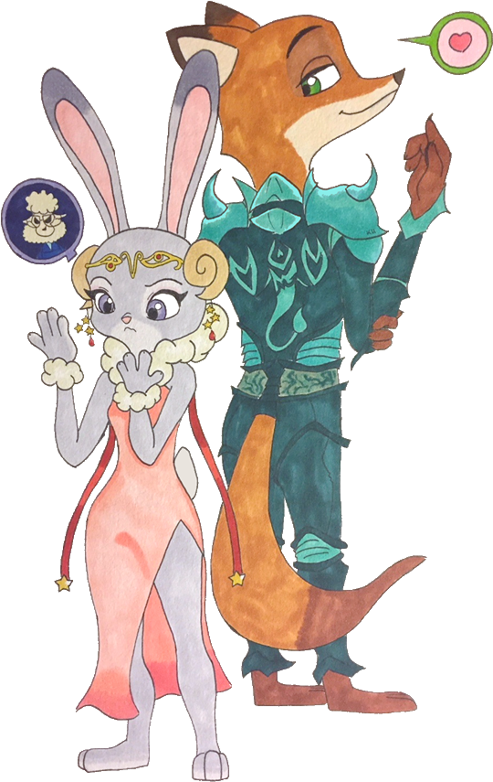 Judy And Aries And Scorpio By Oceansummoner13 - Nick And Judy Wedding (552x864), Png Download