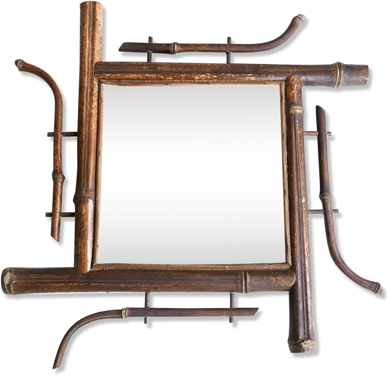 Beveled, Square Mirror Frame Bamboo, 20 Years - Miroir Carré Vague 23 Par 23 Cm Pour Mosaïque (1457x1457), Png Download
