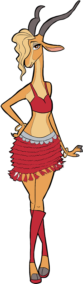 Nick Wilde Gazelle - Gazelle Zootopia Clipart (325x1088), Png Download