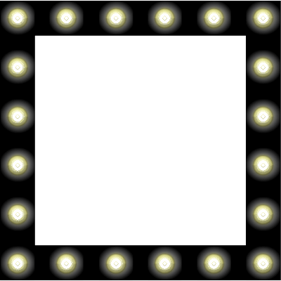Makeup Mirror Frame - Mirror Lights Png (400x400), Png Download