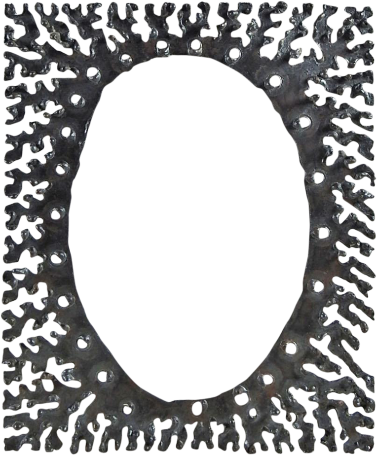 Brutalist Iron Picture Or Mirror Frame - Circle (846x1024), Png Download