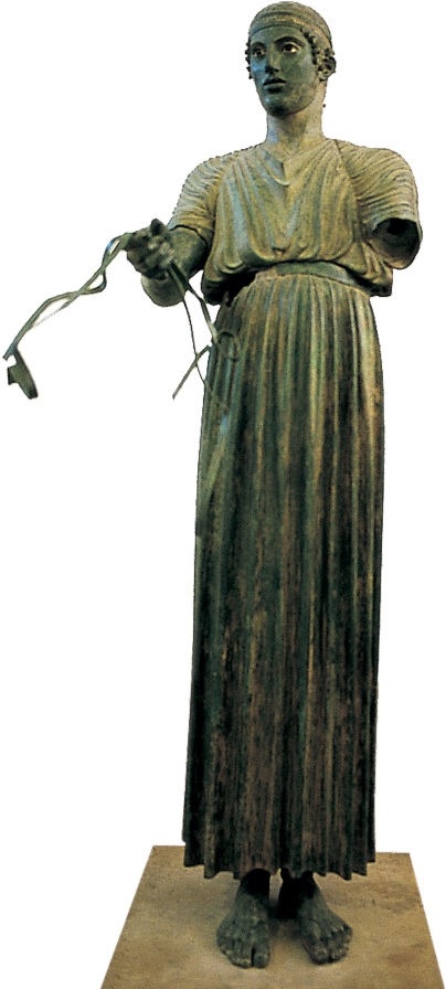 Archaeological Museum Of Delphi - The Charioteer (500x914), Png Download