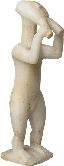 Position In The Museum - Male Cycladic Flute Player (260x600), Png Download