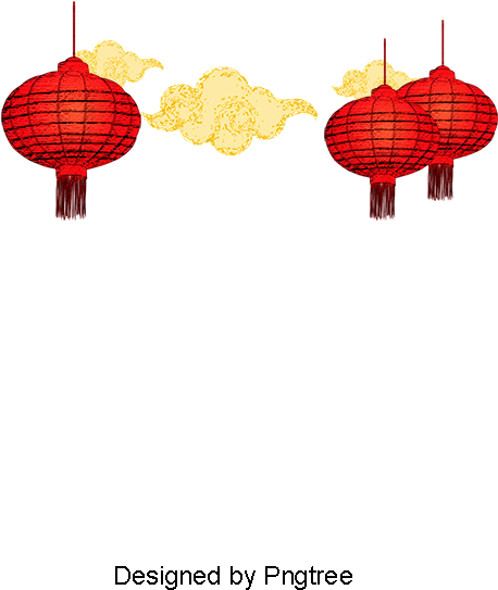 Vector Chinese Lantern Clouds, Chinese Style, Red, - Portable Network Graphics (800x800), Png Download