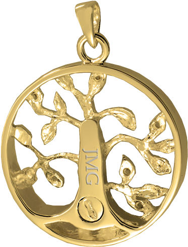 Tree Of Life Cremation Jewelry Back Urn Opening And - Tree Of Life Gold Png Transparent (500x500), Png Download