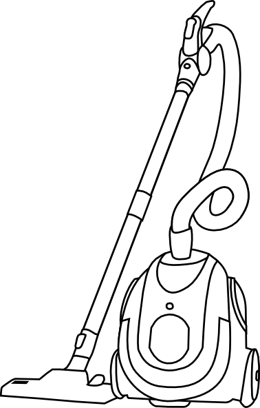 Vacuum Cleaner Clipart Black And White (378x592), Png Download