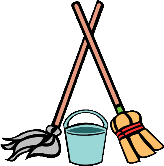 Png Royalty Free Download Broom Transparent Cleaning - Mop And Bucket Cartoon (691x706), Png Download