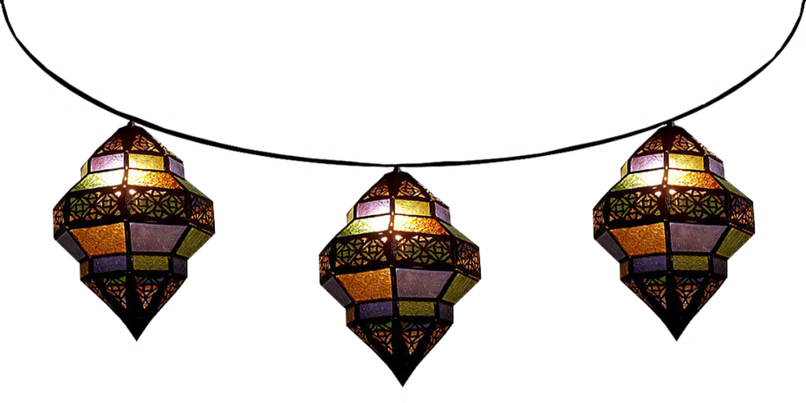 Lamp Clipart Railroad Lantern - Moroccan Lamp Clipart (900x450), Png Download