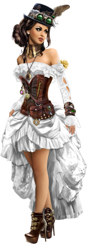 Tube Fille - Tubes Png Femmes Steampunk (327x800), Png Download