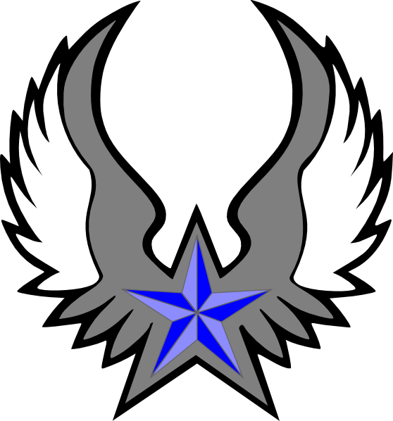 Star Logo With Wings (558x598), Png Download