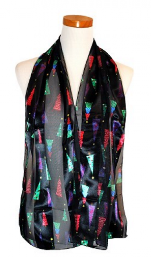 Christmas Tree Satin Scarf - Christmas Day (900x900), Png Download