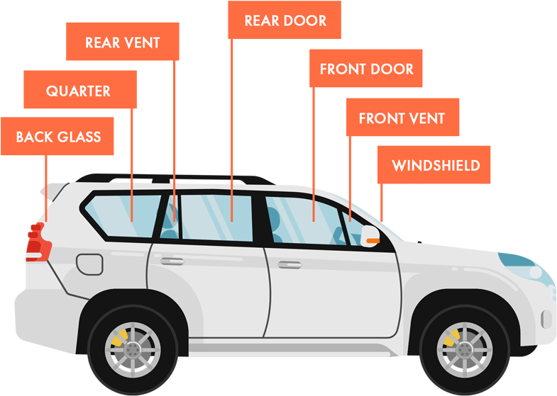 Apple Auto Glass Does Not Replace Or Repair Sunroofs - Car Door Glass Png (800x577), Png Download