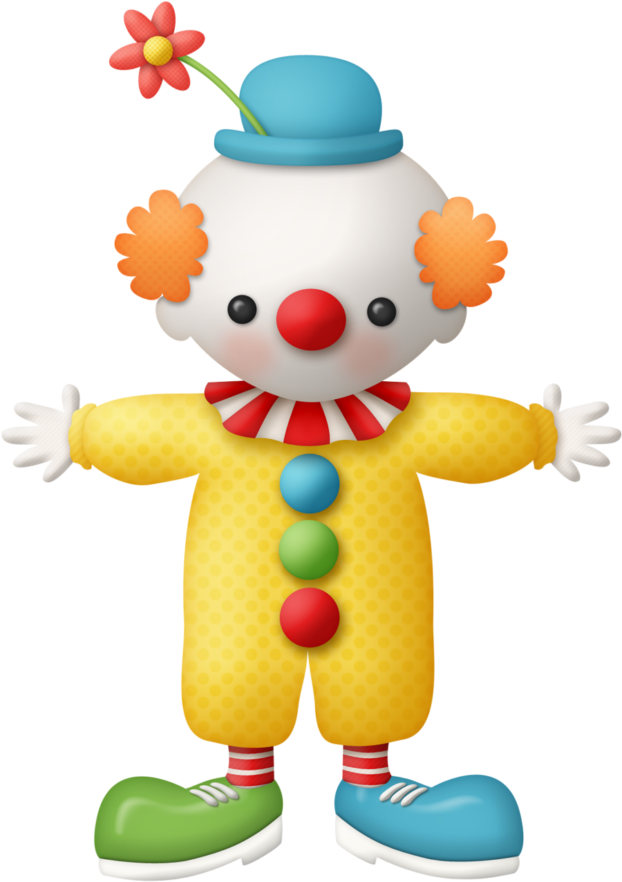 Clown Clipart Carnival - Clown Cute (906x1280), Png Download