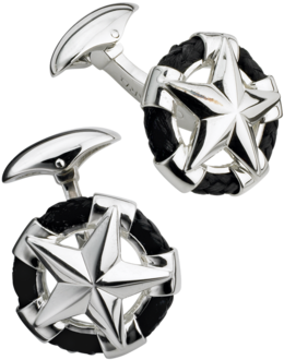 Garrard Silver Nautical Star Cufflinks - Earrings (380x380), Png Download