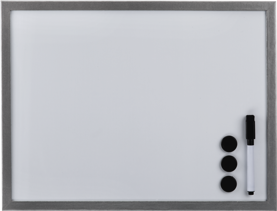 Whiteboard, 30 X 40 Cm, Wood, Silver - Hama Whiteboard Silver 30x40 Wood 125979 Hardware/electronic (1100x1100), Png Download