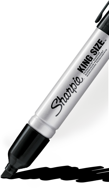 Where To Buy - Sharpie King Size Permanent Marker, Black, 12-pack (357x613), Png Download