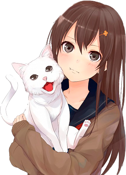 Chica Anime Render By Airimiika-d6pv6rt - Anime De Chicas Con Gatos (435x589), Png Download
