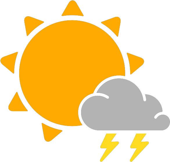 Simple Weather Icons Thunderstorms Svg Vector Public - Sun Icon Png (600x600), Png Download