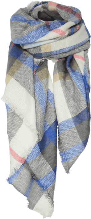 Tartan Square Shawl Scarf Sapphire Blue - Dresslily Women's Scarves Stylish Tartan Pattern Large (558x744), Png Download