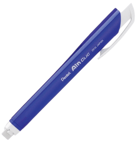 4pentel - Pentel Ain Clic Knock Triangular Eraser With Clip - (600x581), Png Download
