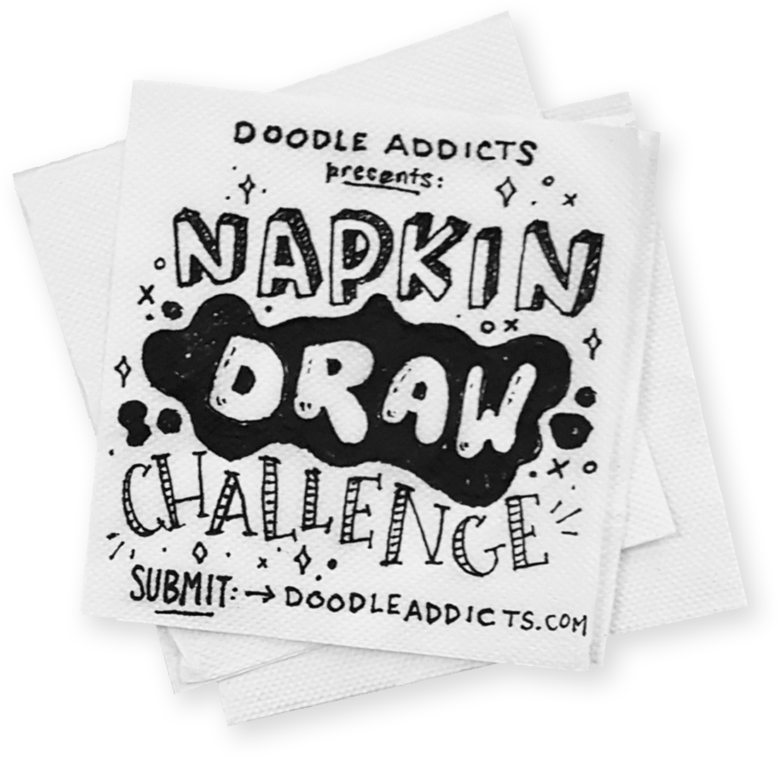 Napkin Draw Challenge - Drawing (1100x1072), Png Download