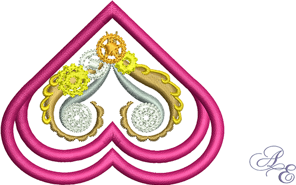 A Heart Shaped Book Mark Decorated With Steampunk Gears - Heart-shaped (722x361), Png Download