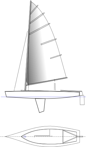 Silhouette D'un Sharpie 9 M2 - Sail (280x497), Png Download