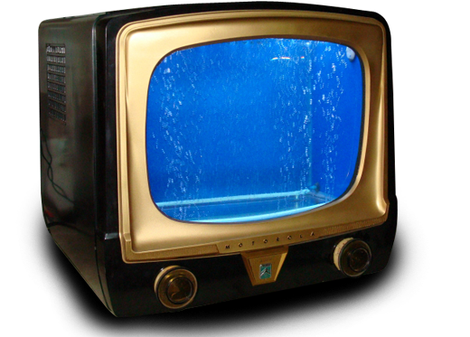 Vintage Tv Aquarium - Screen (1170x400), Png Download