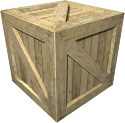 Fill All The Grid Squares With Planks And You - Wooden Crate (400x395), Png Download